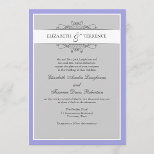 Moderne dekorative graue Hochzeits-Einladung Einladung