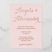 Moderne dekorative Kalligrafie Blush Pink Hochzeit