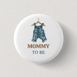 Moderne Denim-Blau Jeans Baby-Junge-Baby-Party Button