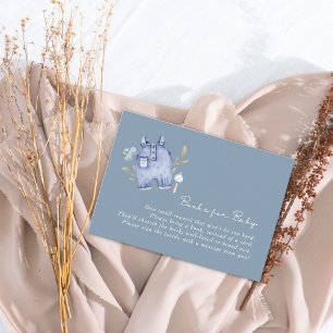 Moderne Denim-Blau Jeans-Streifen Baby Shower Begleitkarte