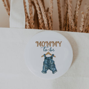 Moderne Denim Boy Blue Jean Baby Dusche Button