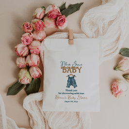 Moderne Denim Boy Blue Jean Baby Dusche Geschenktütchen