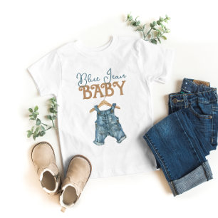 Moderne Denim Jungen Blaue Jeans Baby Shower T-shirt