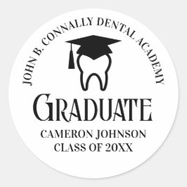 Moderne Dental School Graduation Party Personalisi Runder Aufkleber