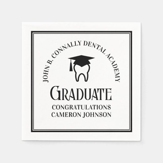 Moderne Dental School Graduation Party Personalisi Serviette (Vorderseite)