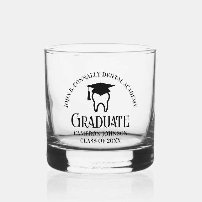 Moderne Dental School Graduation Party Personalisi Whiskyglas (Vorderseite)