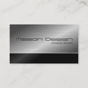 Moderne Design Business Card aus Schwarz und Stahl Visitenkarte