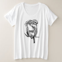 Moderne Design Grafik große Rose Schwarz Weiß Frau