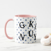 Moderne Design Polka Punkte mit schwarzem Text Blu