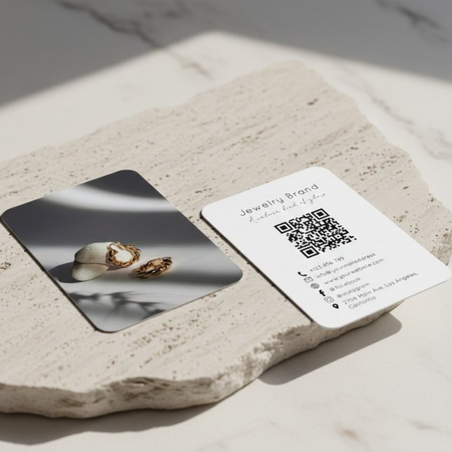 Moderne Designer-Schmuckmarke QR-Code-Karte Visitenkarte (Von Creator hochgeladen)