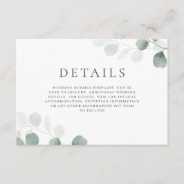 Moderne Details zur Hochzeit im Grünen horizontal Begleitkarte