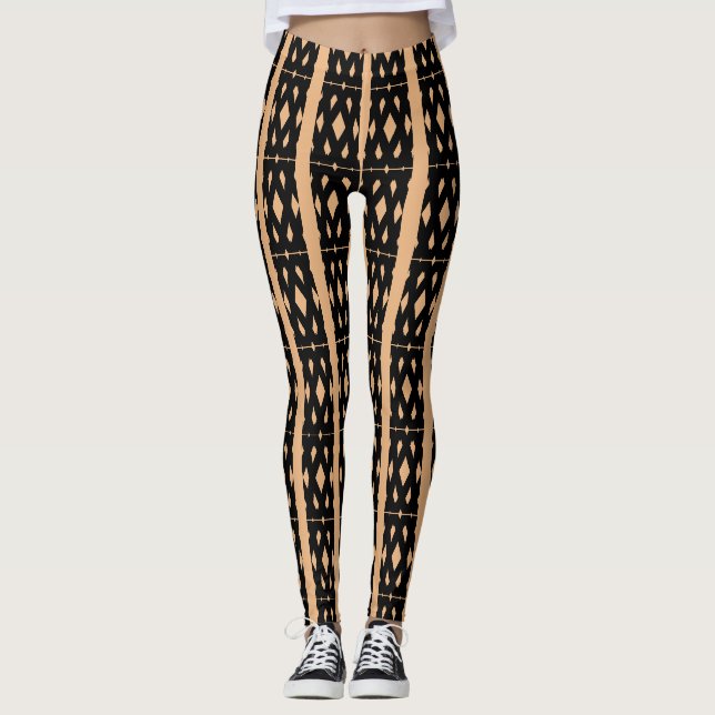 Moderne Diamant-Geometrie-Muster Leggings (Vorderseite)
