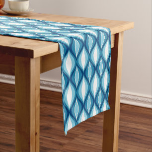 Moderne Diamanten aus dem Mittelalter, Denim-Blues Kurzer Tischläufer