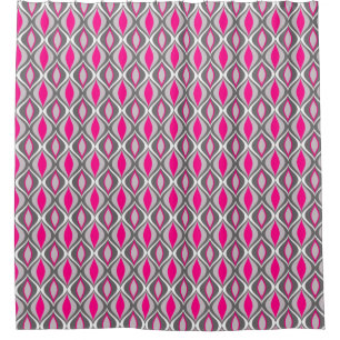 Moderne Diamanten, Fuchsia und Grau aus dem Mittel Duschvorhang