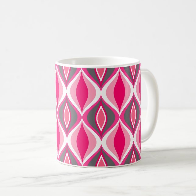 Moderne Diamanten, rosa, Fuchsia & Gray aus dem Mi Kaffeetasse (VorderseiteRechts)