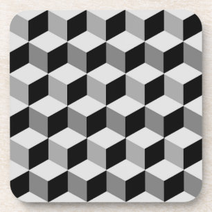 Moderne Diamond Grid, Silber, Dunkelgrau und Schwa Untersetzer