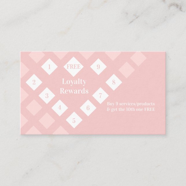 Moderne Diamond Herzloyalty Prämien Rosa Rosa Visitenkarte (Vorderseite)