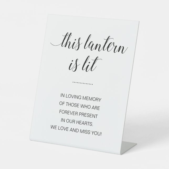 Moderne diese Laterne ist eine Lit-Gedenkhochzeit Sockelschild (Vorderseite)