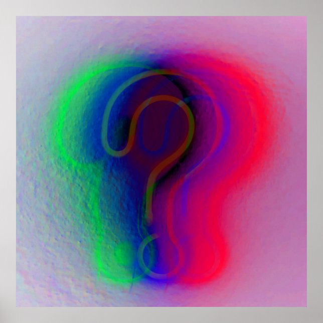 Moderne digitale Kunst | Neon Color Question Wall Poster (Vorne)