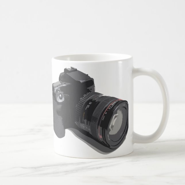 Moderne digitale SLR-Kamera Kaffeetasse (Rechts)