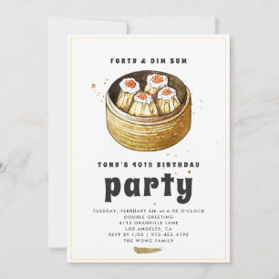 Moderne Dim-Sum-Einladung zum 40. Geburtstag