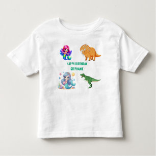 Moderne Dinosaurier Meerjungfrau Geburtstagsparty Kleinkind T-shirt
