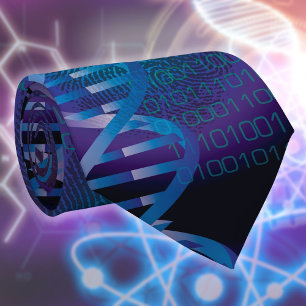 Moderne DNA Fingerprint Science Blue Neck Tie Krawatte