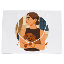 Moderne Dog Mom Ästhetik mit süßem Welpen