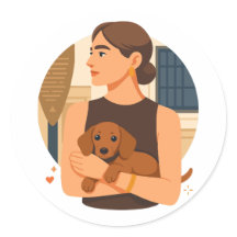Moderne Dog Mom Ästhetik mit süßem Welpen