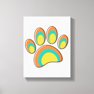 Moderne Dog Paw Print aus dem Mittelalter Leinwanddruck