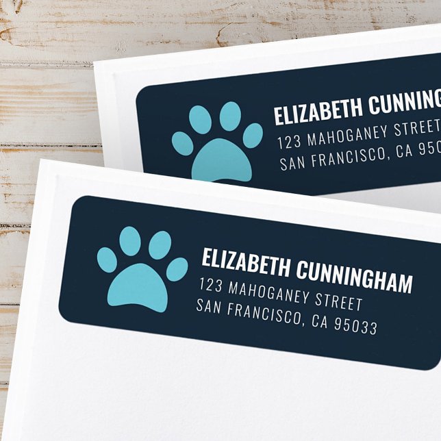 Moderne Dog Paw Print | RÜCKSENDEADRESSE (Von Creator hochgeladen)