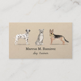 Moderne Dog Trainer Aquarell Hundemarkation Visitenkarte