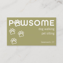 Moderne Dog Walker Pet Sitter pawsome Soft Green Visitenkarte