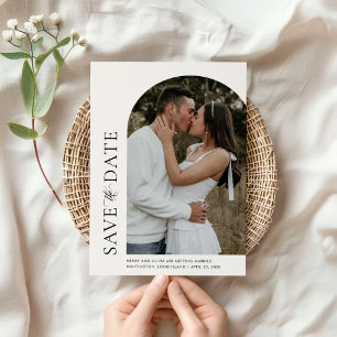 Moderne Dome Off Center Foto Save the Date Karte