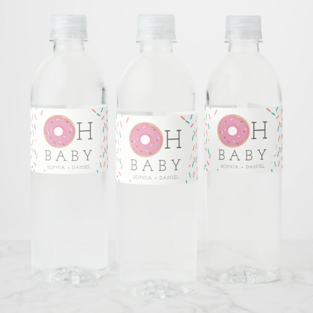 Moderne Donut Baby Dusche Wasserflaschen Labels Wasserflaschenetikett (Flaschen)