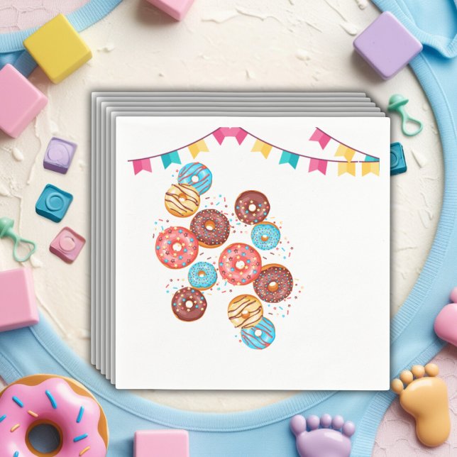 Moderne Donut Baby Sprinkles Babydusche Serviette (Von Creator hochgeladen)