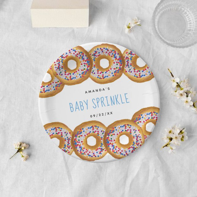 Moderne Donut Boys Kinderdusche Sprinkle Pappteller (Von Creator hochgeladen)