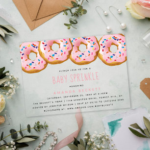 Moderne Donut Girls Babydusche Sprinkle Acryleinladungen