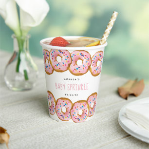 Moderne Donut Girls Babydusche Sprinkle Pappbecher