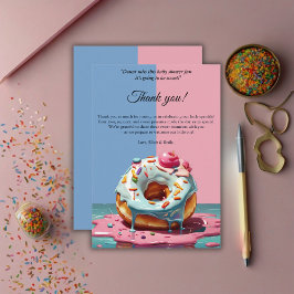 Moderne Donut Sprinkles Gender Neutral Baby Dusche Dankeskarte