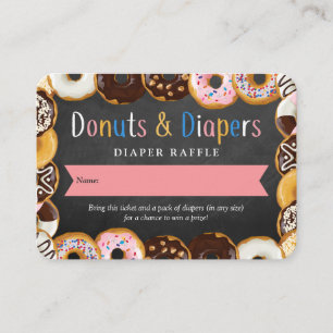 Moderne Donuts & Diapers Kinderdusche Sprinkl Raff Begleitkarte