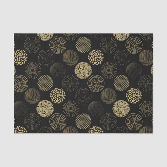 Moderne Doodkreise Musterpapier Seidenpapier (Vorderseite)