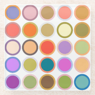 Moderne Dots aus der Mitte des Jahrhunderts, mehrf Glasuntersetzer