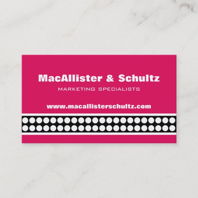 Moderne Dots Business Card, hell rosa Visitenkarte (Vorderseite)