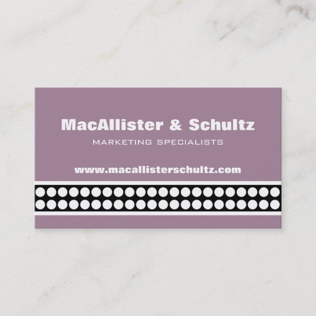 Moderne Dots Business Card, Lavendel Visitenkarte (Vorderseite)