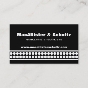 Moderne Dots Business Card, Schwarz und Weiß Visitenkarte