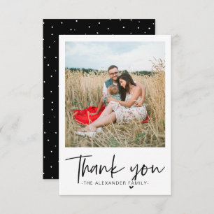 Moderne Dots Schwarz und Weiß Vielen Dank, dass Si Dankeskarte