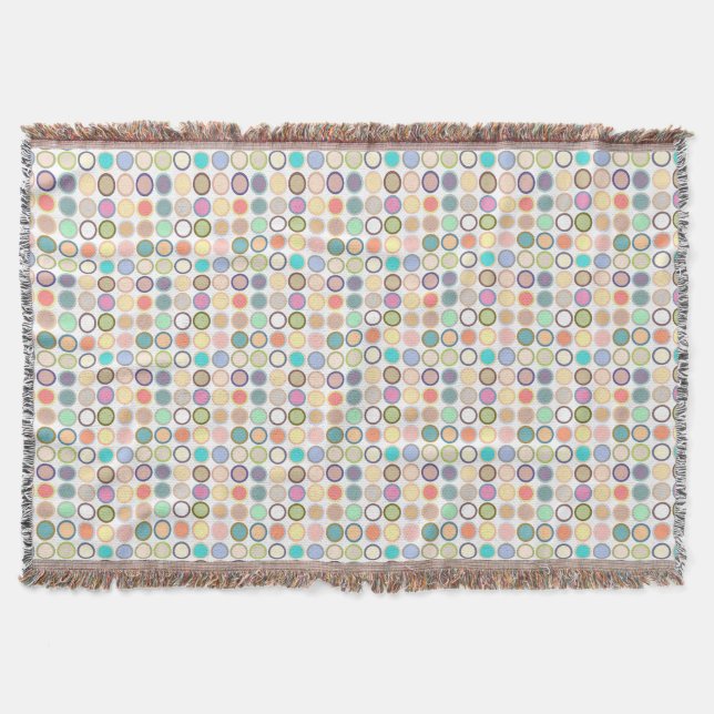 Moderne Dots - weiß mit Pastellfarben Decke (Vorderseite)