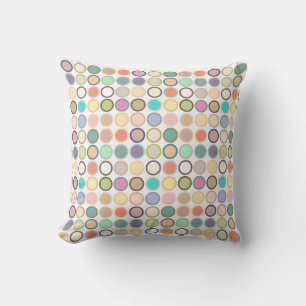 Moderne Dots - weiß mit Pastellfarben Kissen