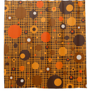 Moderne Dots Woven Muster braun orange Duschvorhang